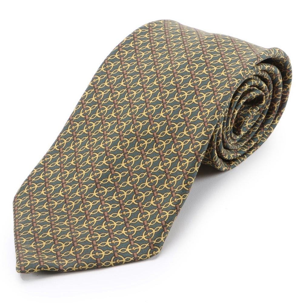 Hermès 7246 MA Patterned Silk Twill Necktie / Tie